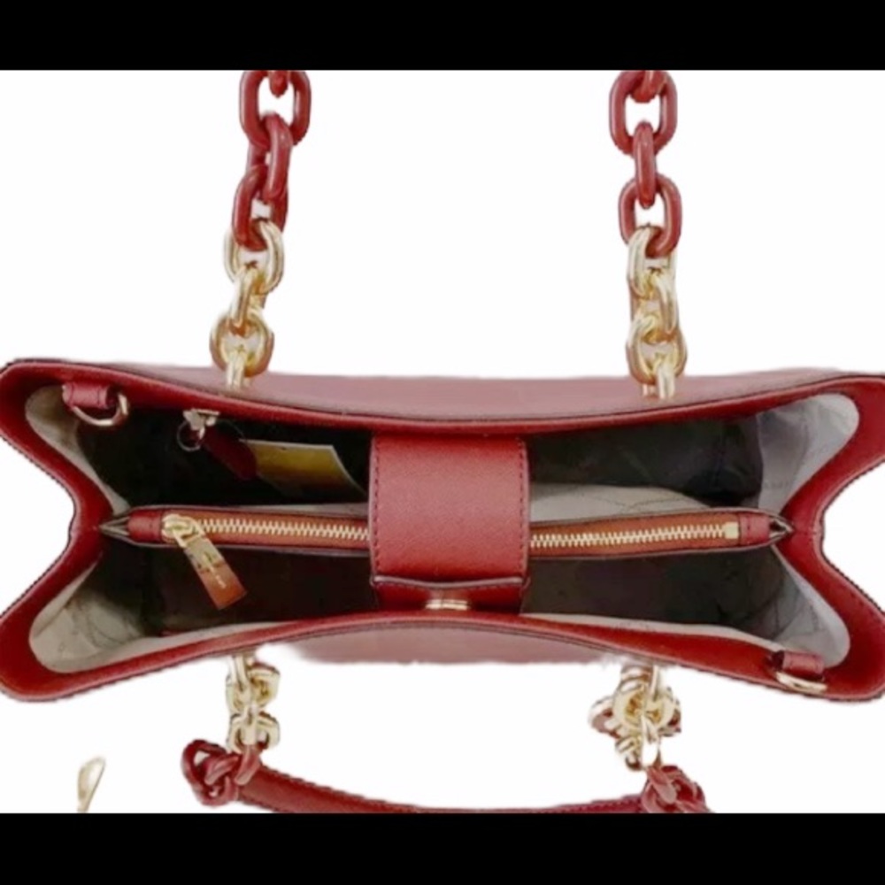 Michael kors satchel crossbody chain red - Picture 5 of 6